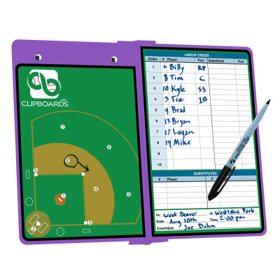 Lilac Baseball Clipboard