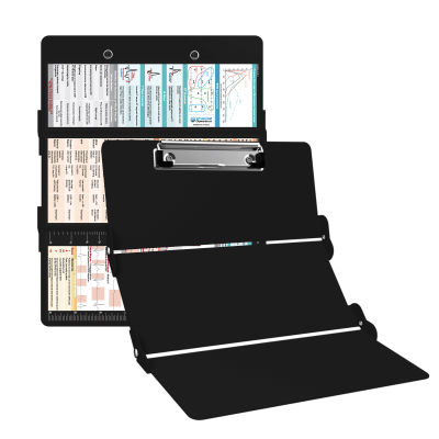 WhiteCoat Clipboard® Trifold - Black Cardiology Edition