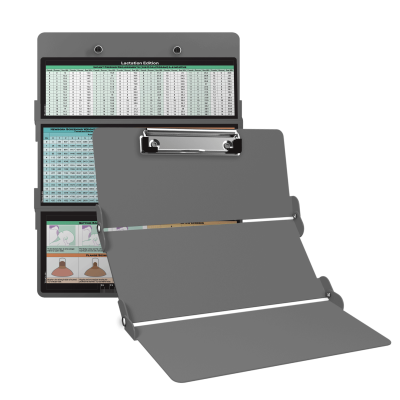 WhiteCoat Clipboard® Trifold - Silver Lactation Consultant Edition