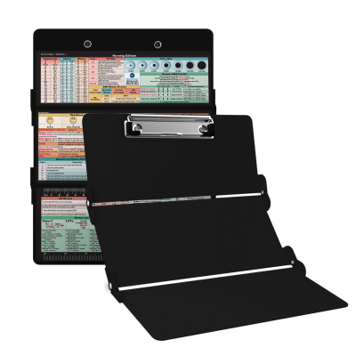 WhiteCoat Clipboard® Trifold - Black Nursing Edition