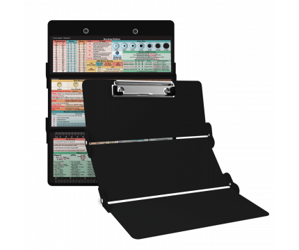 WhiteCoat Clipboard® Trifold - Black Nursing Edition
