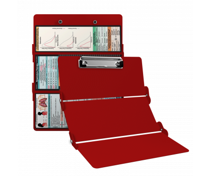 WhiteCoat Clipboard® Trifold - Red Respiratory Therapy Edition