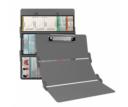 WhiteCoat Clipboard® Trifold - Silver Respiratory Therapy Edition