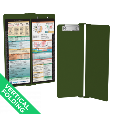 WhiteCoat Clipboard® Vertical - Army Green Medical Edition