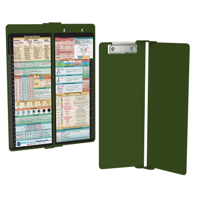 WhiteCoat Clipboard® Vertical - Army Green Nursing Edition