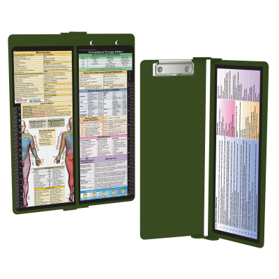 WhiteCoat Clipboard® Vertical - Army Green Occupational Therapy Edition