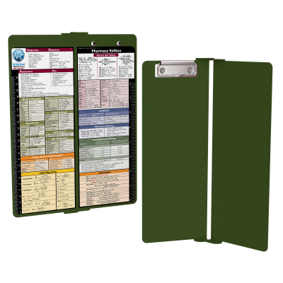WhiteCoat Clipboard® Vertical - Army Green Pharmacy Edition