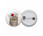 Nurse Kitty Pinback Button
