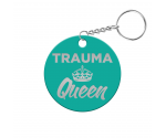Trauma Queen Circle Keychain