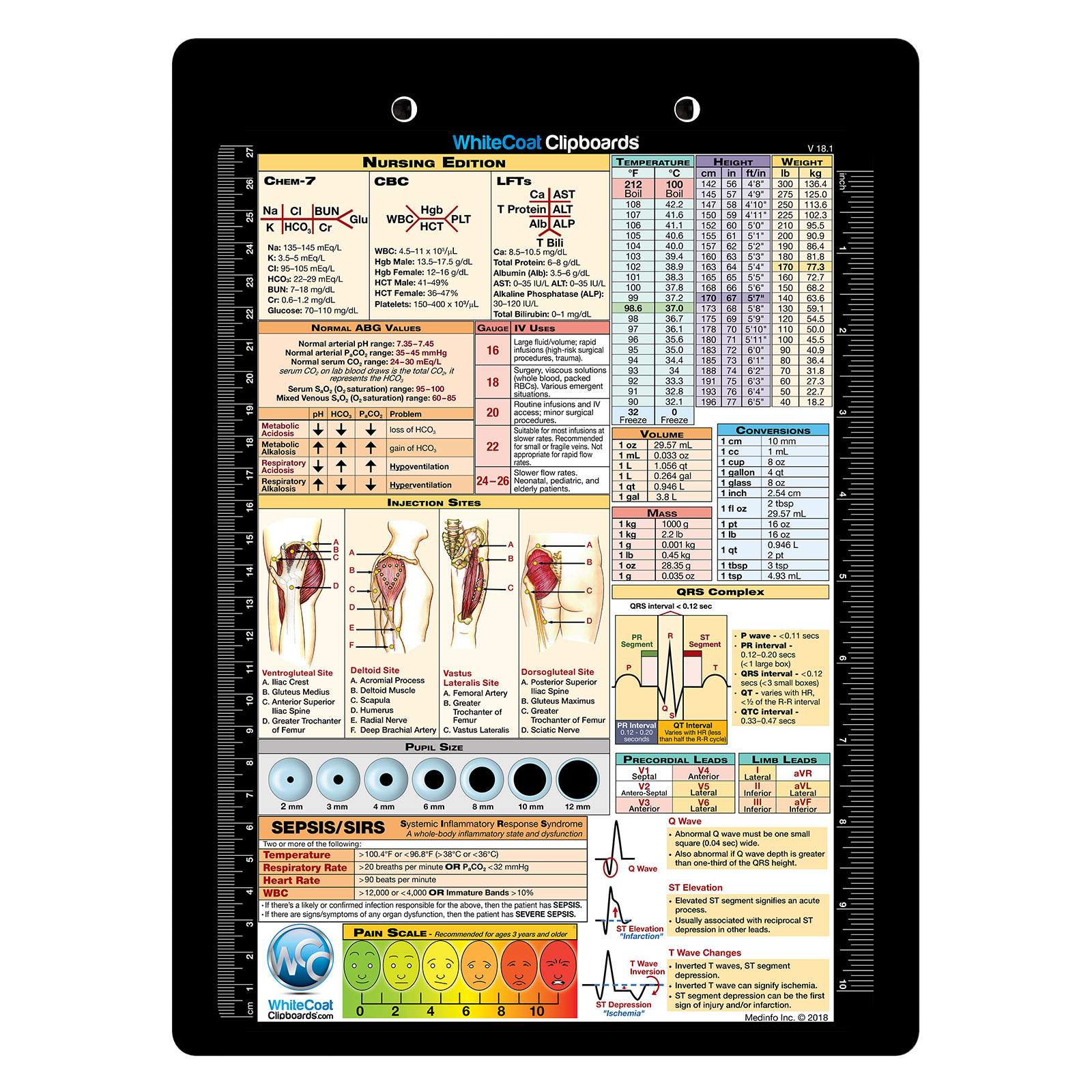 thumbnail image 2 of Whitecoat Clipboard Wine Anesthesia Edition - Folding Medical Clipboard With Reference Guides 2 of 10