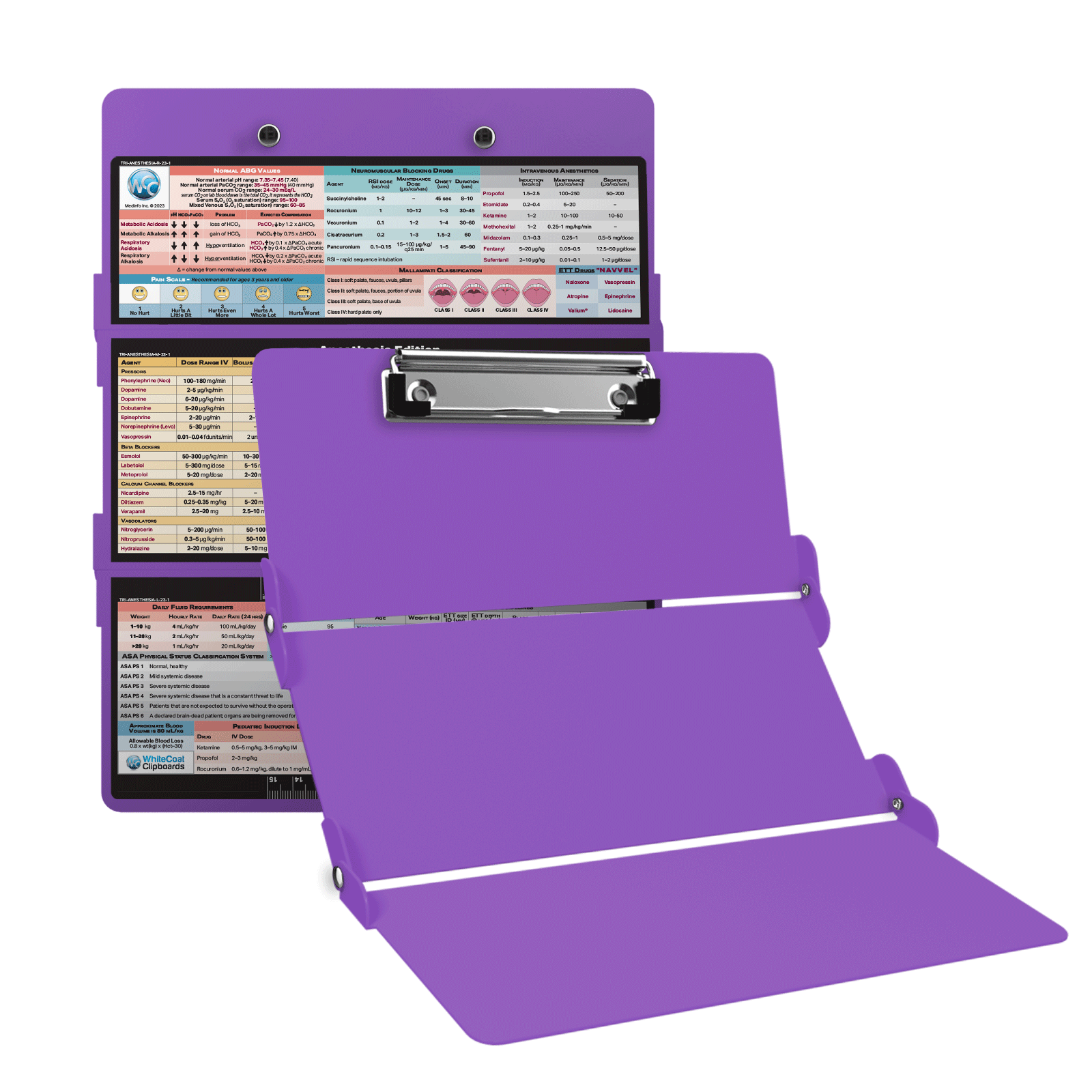 Whitecoat clipboard trifold lilac anesthesia edition